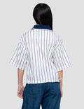Nevada Stripes With Stopper And Chenille Kemeja Anak Perempuan