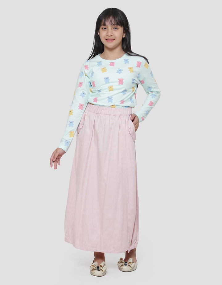 Nevada Wide With Basic Pocket Girls Maxi Skirt