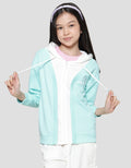 Nevada Knit Hoodie Contrast Swt With Embro Girls Jacket