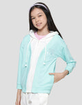 Nevada Knit Hoodie Contrast Swt With Embro Girls Jacket