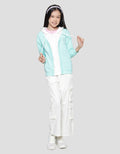 Nevada Knit Hoodie Contrast Swt With Embro Girls Jacket