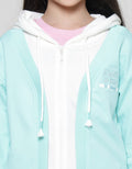 Nevada Knit Hoodie Contrast Swt With Embro Girls Jacket
