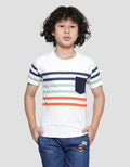 Little M Cut N Sewn Stripe Boys Short Sleeve T-Shirt