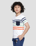 Little M Cut N Sewn Stripe Boys Short Sleeve T-Shirt