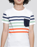 Little M Cut N Sewn Stripe Boys Short Sleeve T-Shirt