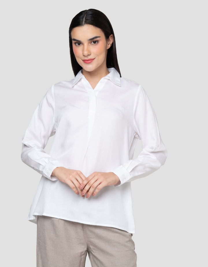 Cardinal Femme V-Neck Blouse Wanita