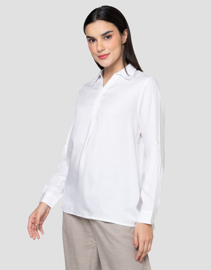 Cardinal Femme V-Neck Blouse Wanita