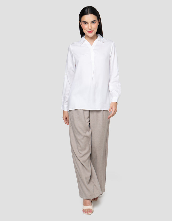 Cardinal Femme V-Neck Blouse Wanita