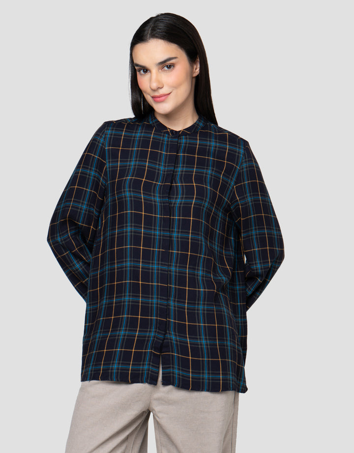 Cardinal Femme Print Checks Kemeja Wanita