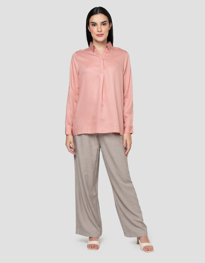 Cardinal Femme Button Up Blouse Wanita