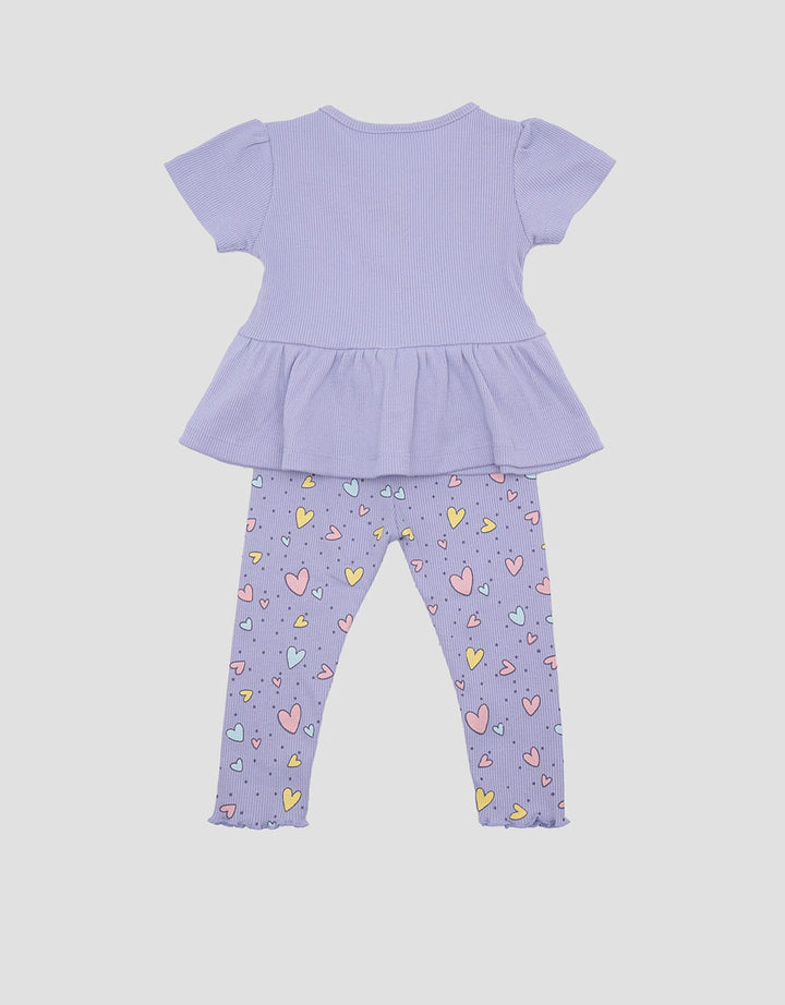 Pipiniko Heart Pakaian Set W Legging Anak Perempuan
