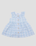 Pipiniko Seersucker Check Midi Dress for Girls