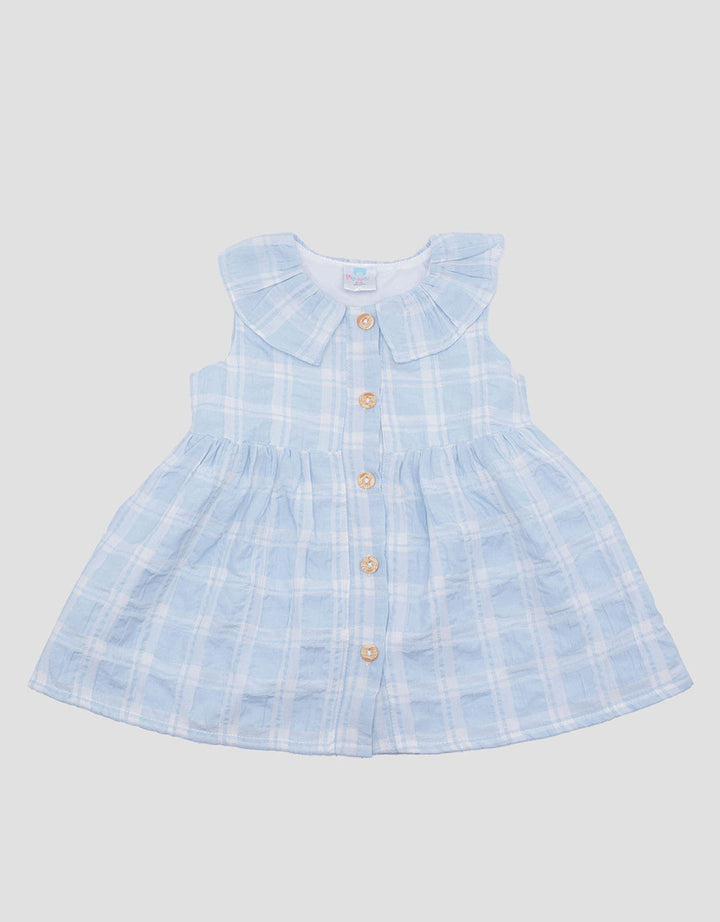 Pipiniko Seersucker Check Midi Dress for Girls
