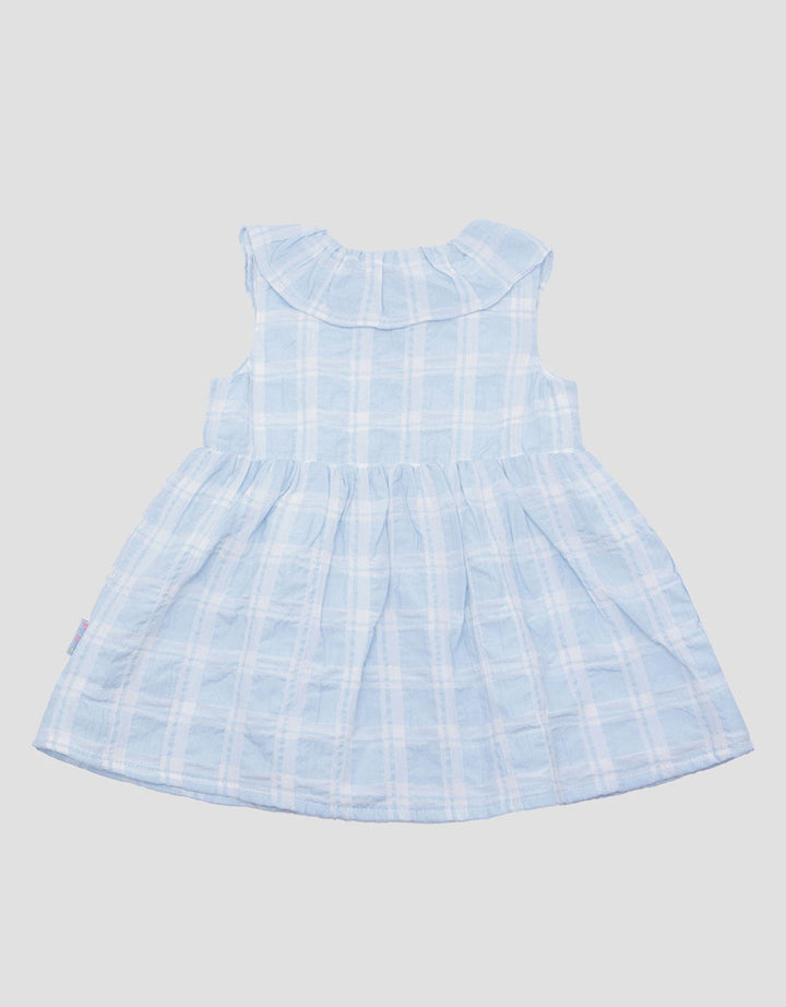 Pipiniko Seersucker Check Midi Dress for Girls