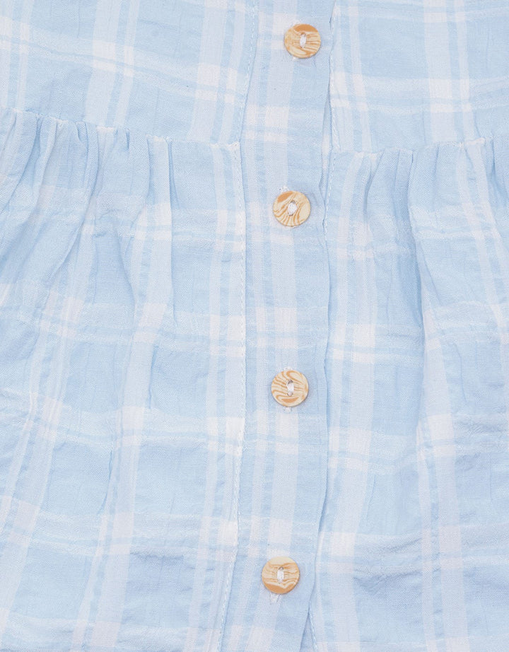 Pipiniko Seersucker Check Midi Dress for Girls