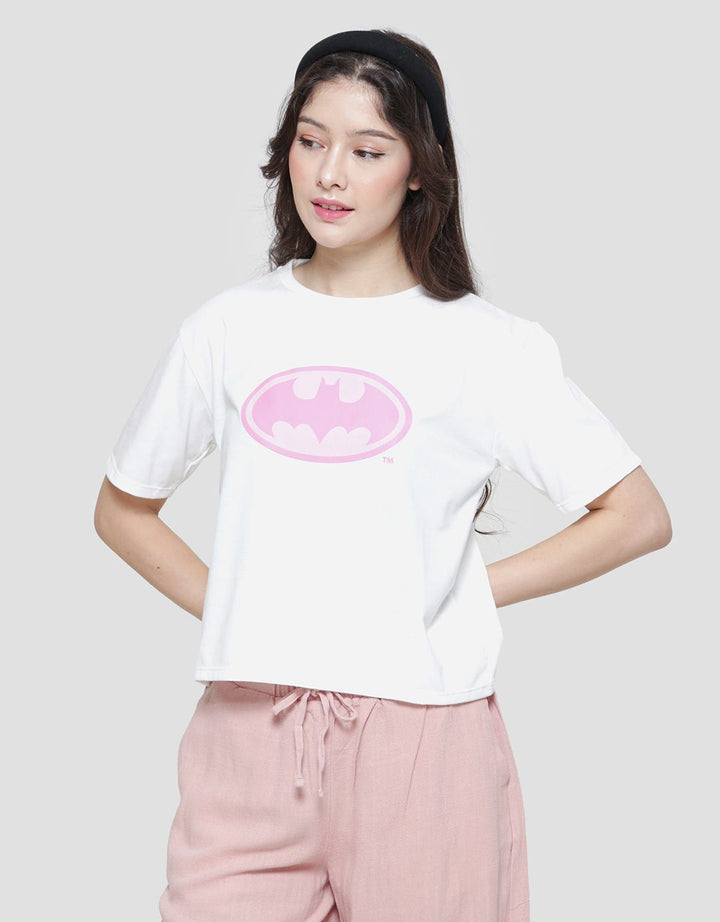 Nevada Basic Boxy Print Batman Logo Kaos Lengan Pendek Wanita