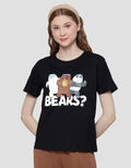 Nevada Print We Bare Bears Kaos Lengan Pendek Wanita
