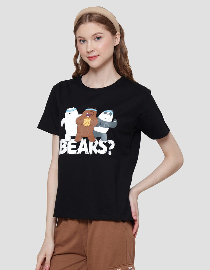 Nevada Print We Bare Bears Kaos Lengan Pendek Wanita