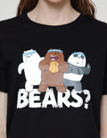 Nevada Print We Bare Bears Kaos Lengan Pendek Wanita