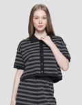 Details Knit Text Kaos Casual Wanita
