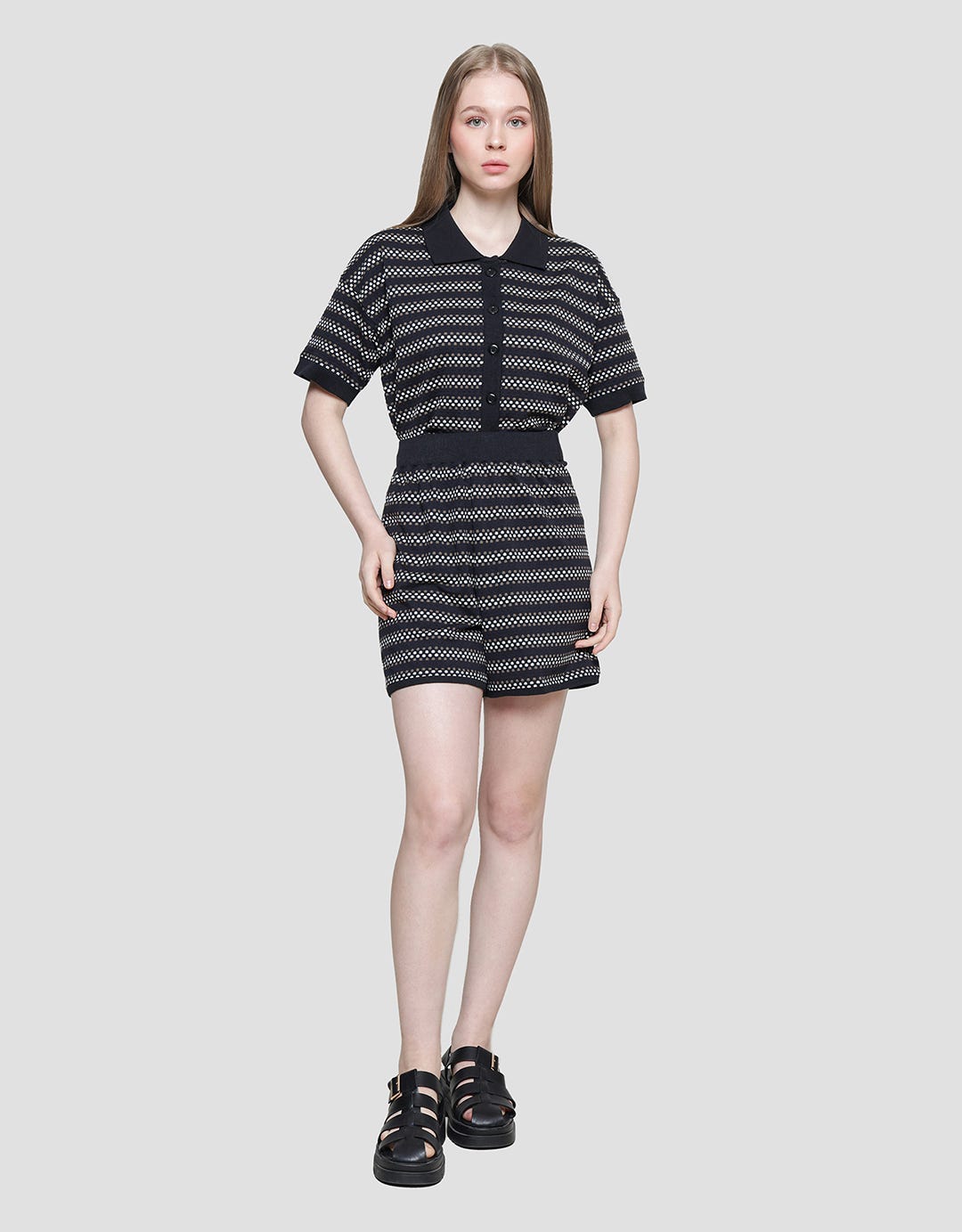Details Texture Knit Women's Shorts