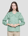 Details Collar Ruffle Window Women's Shirt