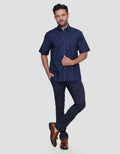 Stanley Adams Two Tone Kemeja Twill Pria