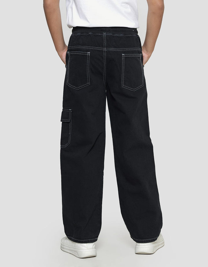 Nevada Rib Polos With Cargo Baggy Fit Celana Panjang Denim Anak Laki-Laki