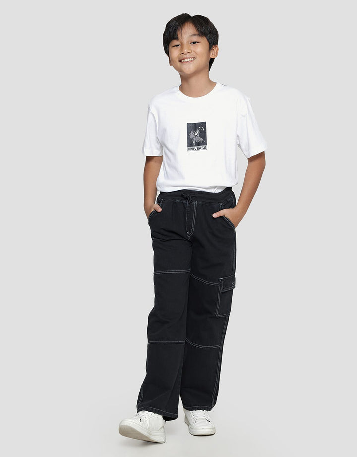 Nevada Rib Polos With Cargo Baggy Fit Celana Panjang Denim Anak Laki-Laki