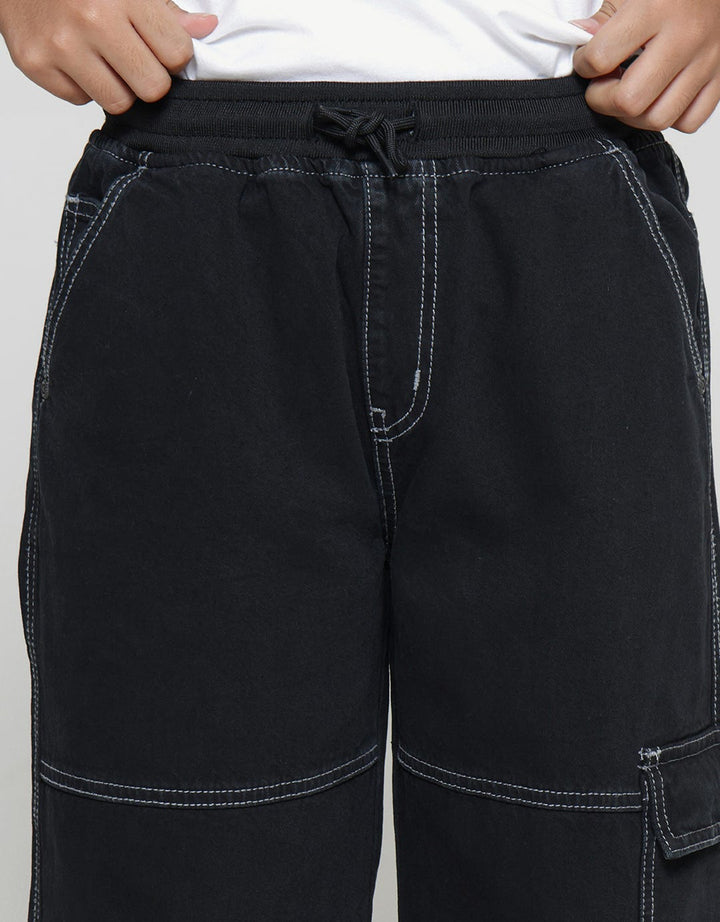 Nevada Rib Polos With Cargo Baggy Fit Celana Panjang Denim Anak Laki-Laki