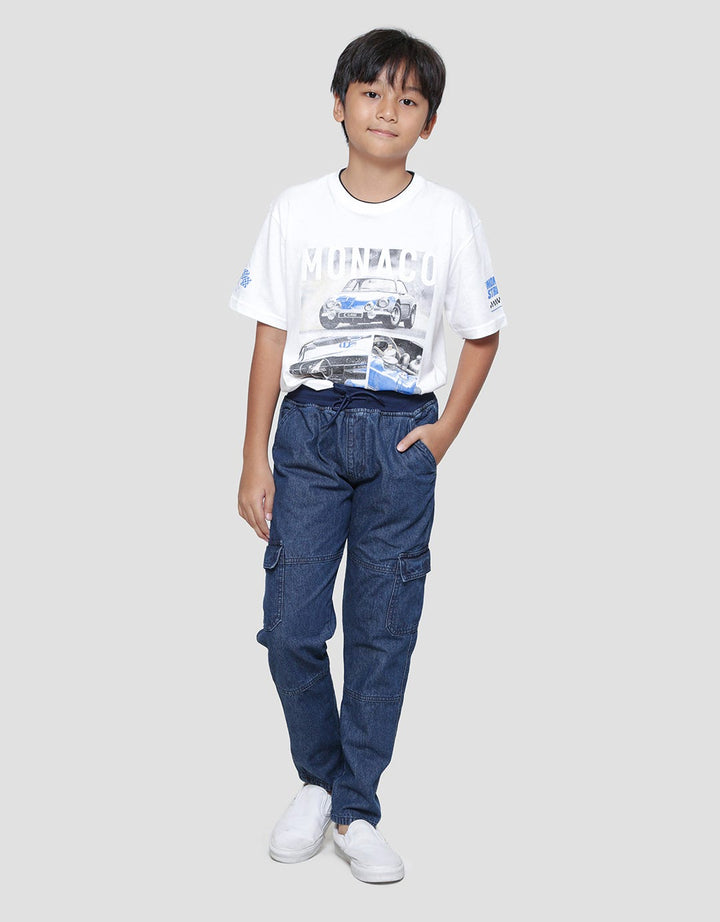 Nevada Rib Polos With Cargo Celana Denim Anak Laki-laki