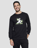 Disney Mickey Silhoutte In Lime Men's Sweater