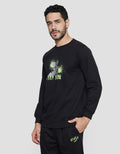 Disney Mickey Silhoutte In Lime Men's Sweater