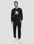 Disney Mickey Silhoutte In Lime Men's Sweater