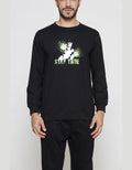 Disney Mickey Silhoutte In Lime Men's Sweater