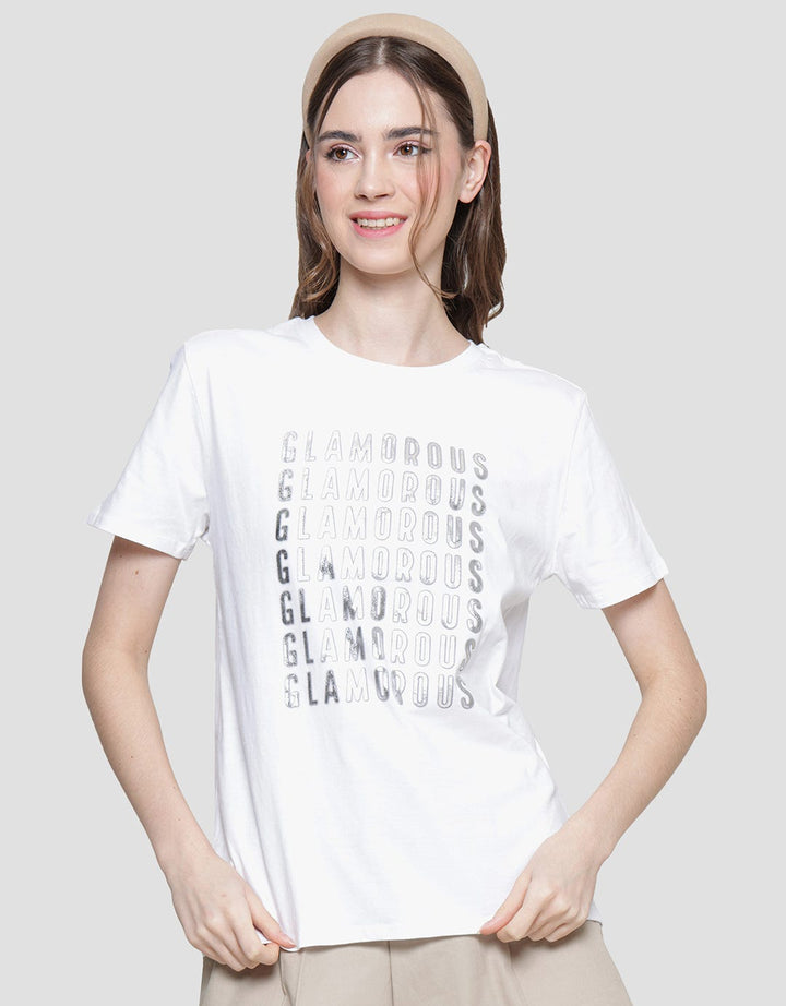 Details Regular Glamorous Foil Women's Short Sleeve T-Shirt