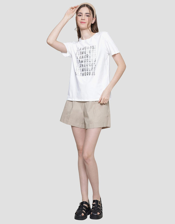 Details Regular Glamorous Foil Women's Short Sleeve T-Shirt