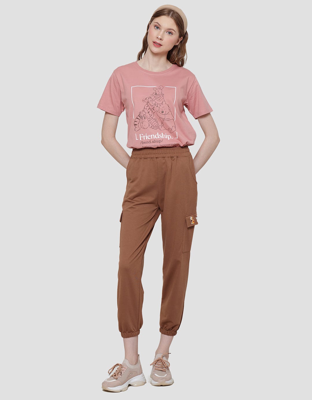 Disney Print Winnie The Pooh Jogger Cargo Wanita