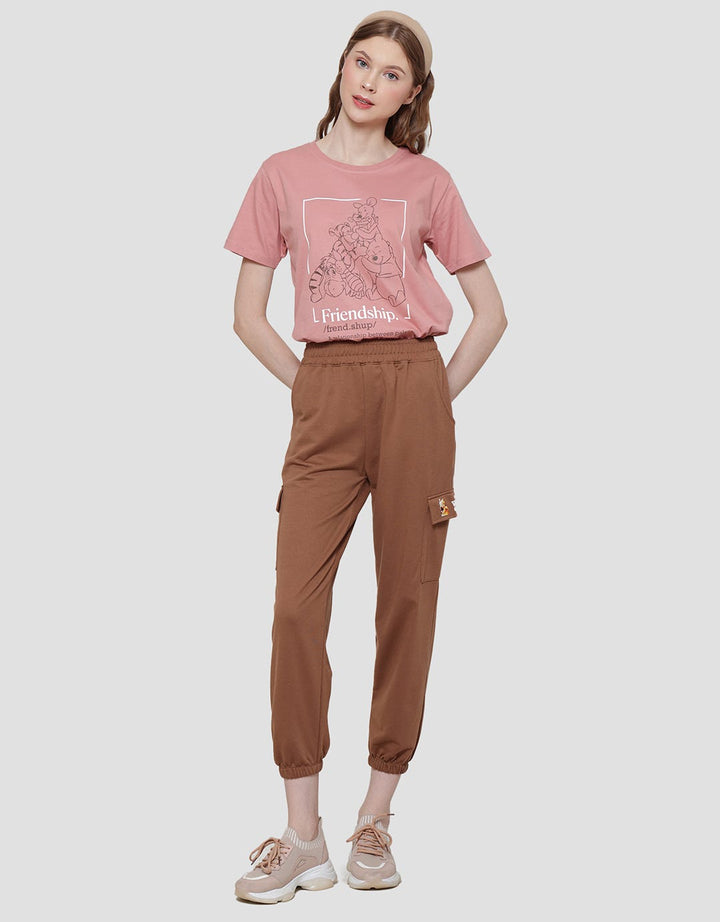 Disney Print Winnie The Pooh Jogger Cargo Wanita
