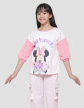 Disney Minnie Wild Flower Kaos Lengan 3/4 Anak Perempuan