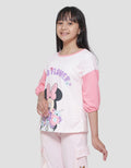 Disney Minnie Wild Flower Kaos Lengan 3/4 Anak Perempuan
