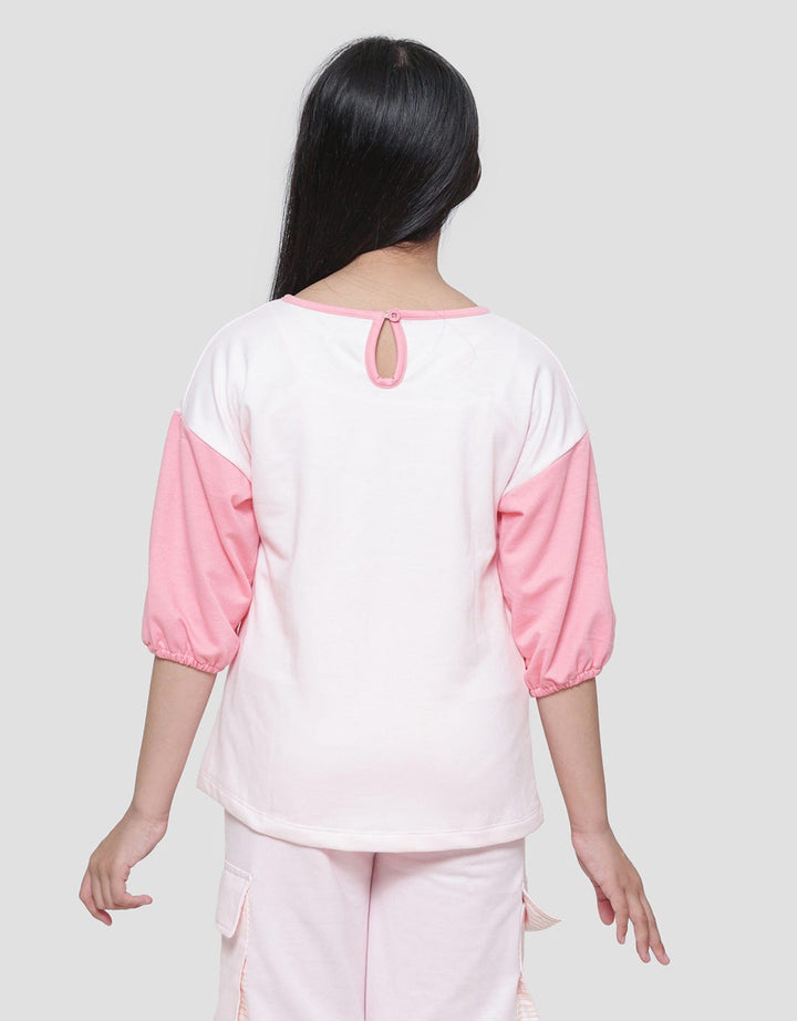 Disney Minnie Wild Flower Kaos Lengan 3/4 Anak Perempuan