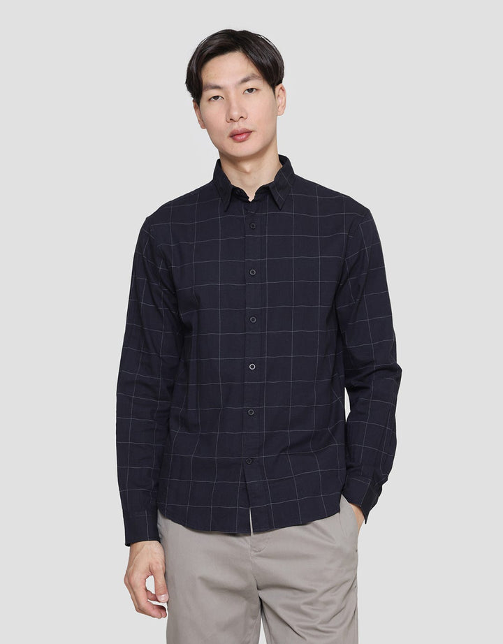 Cole Checks Print Men's Long Sleeve Shirt