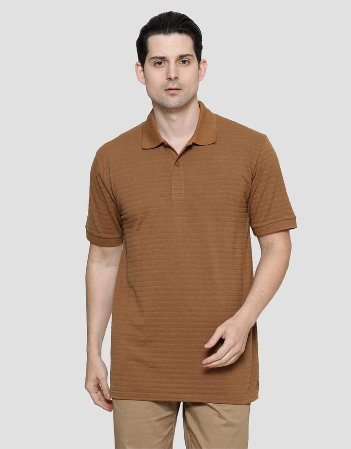 Cole Solid Armani Stripe Texture Kaos Kerah Pria