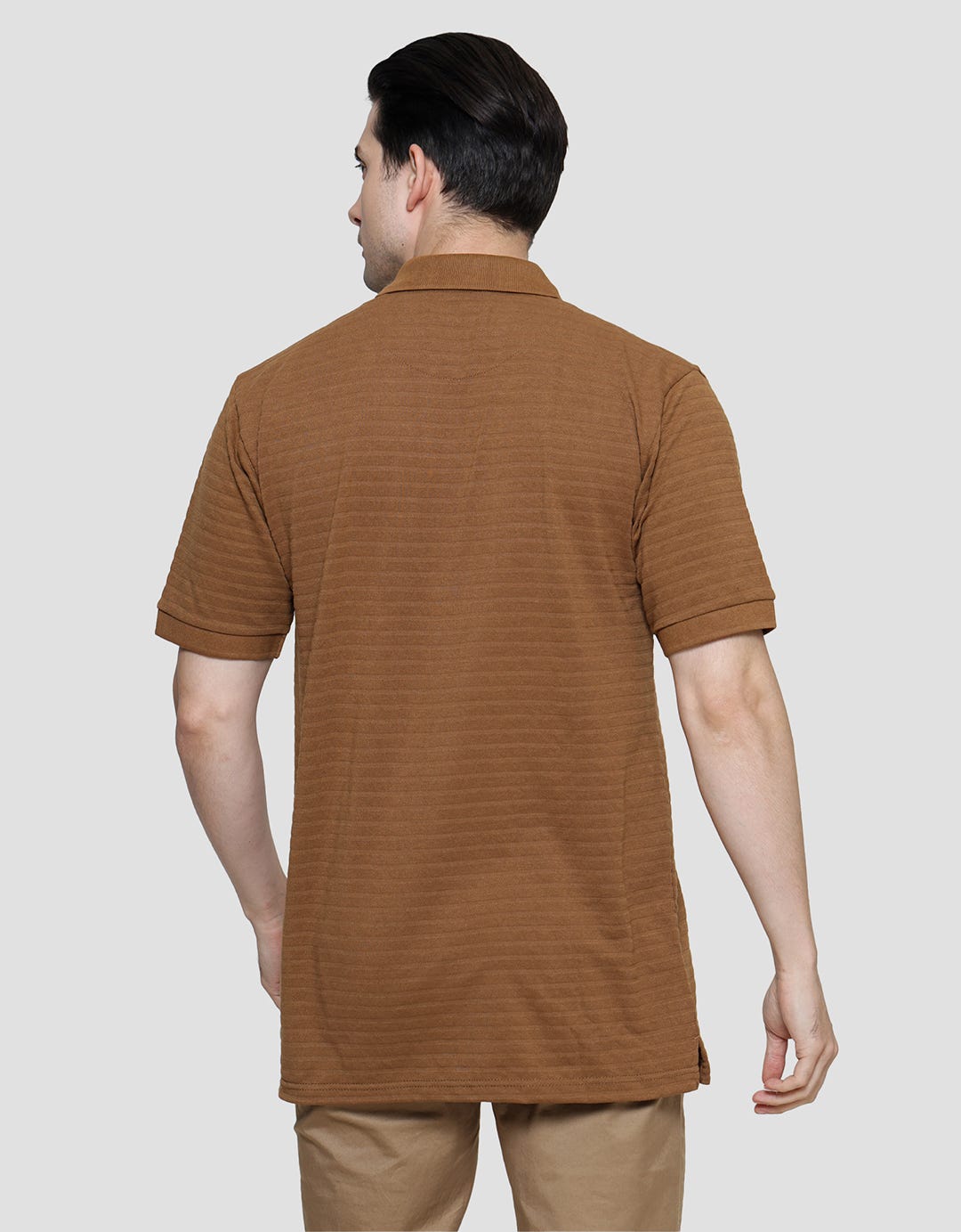 Cole Solid Armani Stripe Texture Kaos Kerah Pria
