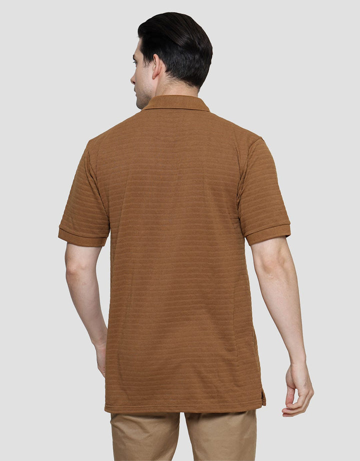 Cole Solid Armani Stripe Texture Kaos Kerah Pria