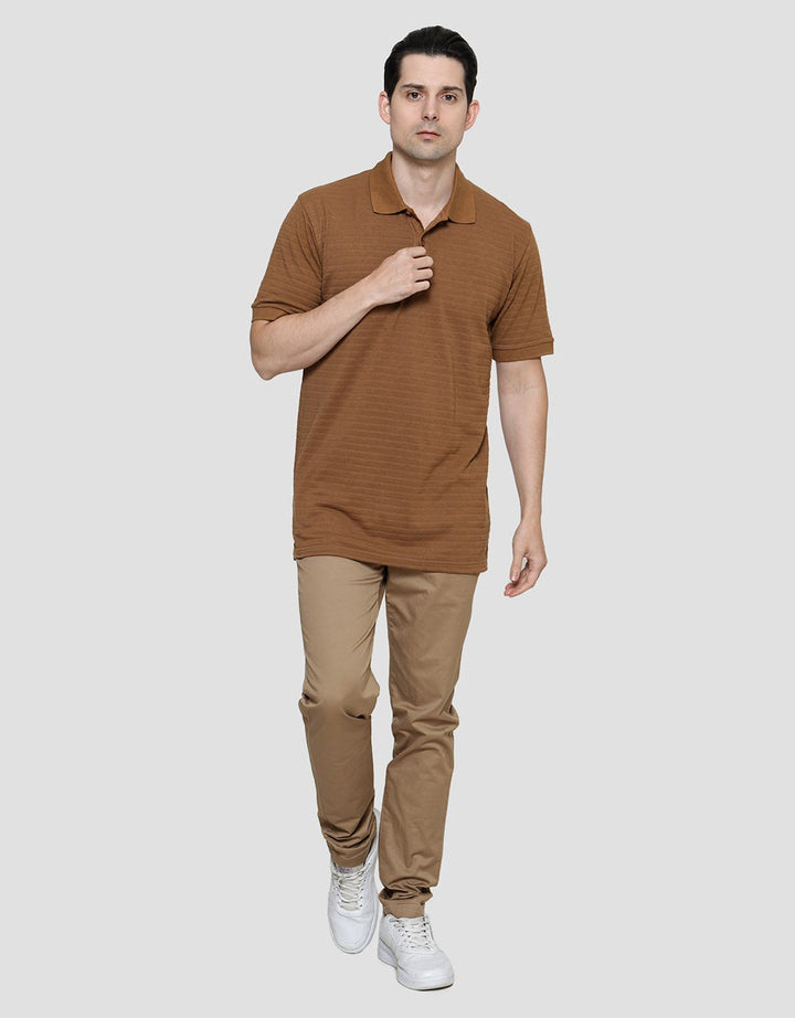 Cole Solid Armani Stripe Texture Kaos Kerah Pria