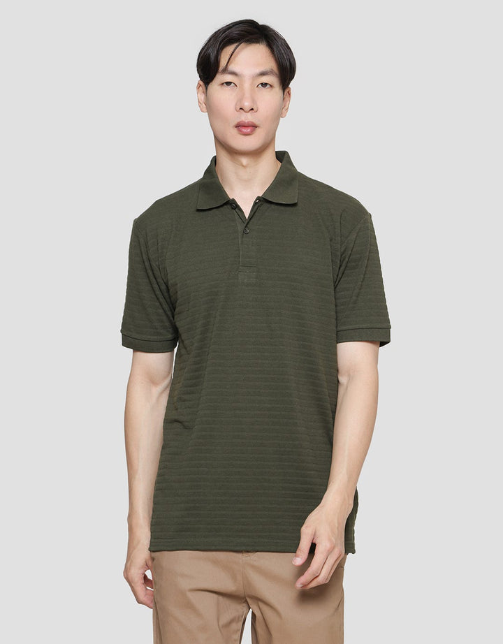 Cole Solid Armani Stripe Texture Kaos Kerah Pria