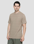Cole Fancy Solid Kaos Henley Lengan Pendek Pria