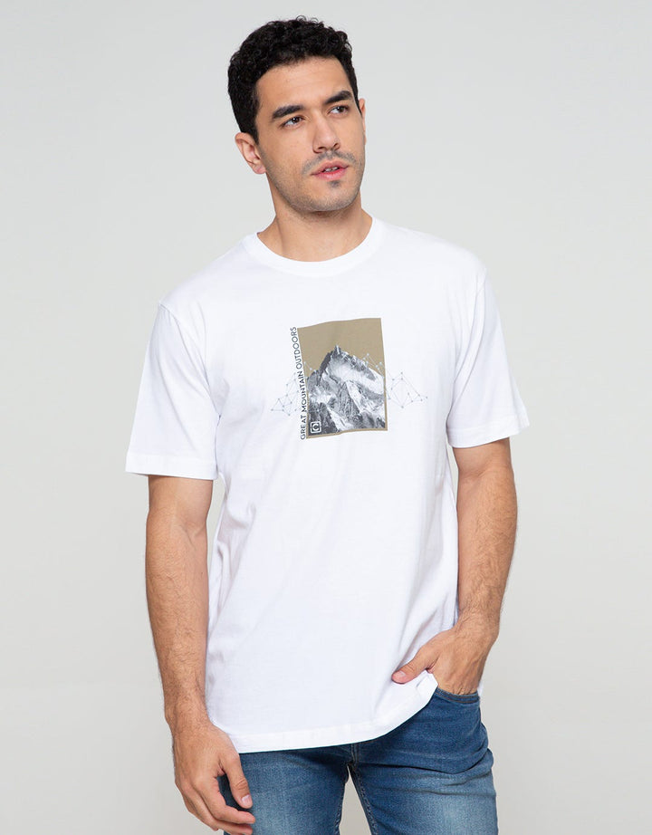 Cole Mountain Geometri Kaos Lengan Pendek Pria